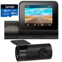 Camera auto DVR 70mai Midrive A200 1080p, 60 FPS, IPS 2.0", 130 FOV, HDR, Night Owl Vision, G-Sensor, WiFi + Camera spate RC11 1080p, 25 FPS, 130 FOV + Card MicroSD Lexar 128GB (Negru)