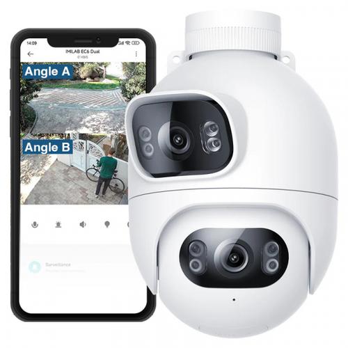 Camera de Supraveghere iMILAB Exterior EC6 Dual CMSXJ68A, Wi-Fi, 2K, IP66 (Alb)