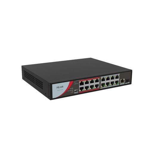 Switch PoE cu 16 porturi HikVision HiLook NS-0318P-130(B), 10/100 Mbps, 7.2 Gbps, 5.356 Mpps, MAC 4K, fara management Switch PoE cu 16 porturi HikVision HiLook NS-0318P-130(B), 10/100 Mbps, 7.2 Gbps, 5.356 Mpps, MAC 4K, fara management