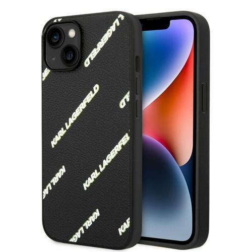 Husa de protectie Karl Lagerfeld Grained Leather Logomania pentru iPhone 14 (Negru)
