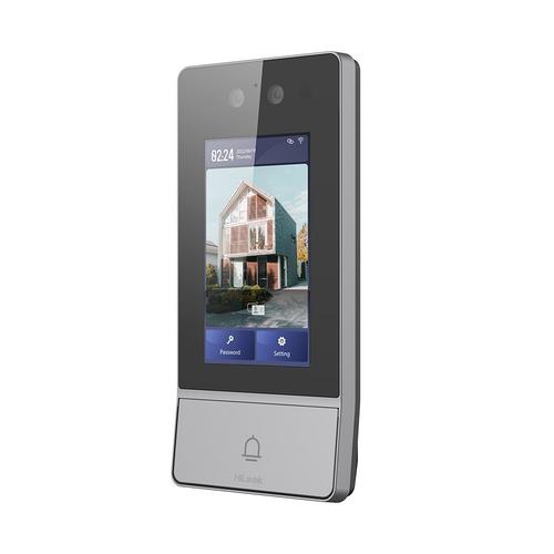 Videointerfon de exterior IP WiFi Hikvision HiLook DP9-WP, 2x2MP, IR 3 m, display 4.3 inch, aparent, autentificare prin card/PIN/recunoastere faciala, PoE