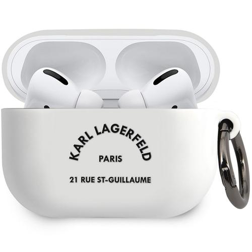 Husa de protectie Karl Lagerfeld Rue St Guillaume pentru Apple AirPods Pro, Alb
