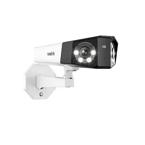 Camera de supraveghere pentru exterior Reolink Duo Series P730 PoE , 8MP ,4K, cu lentile duble in aer liber, vedere panoramica 180°, detectie persoane/vehicule/animale, Color Night Vision, audio bidirectional (Alb)