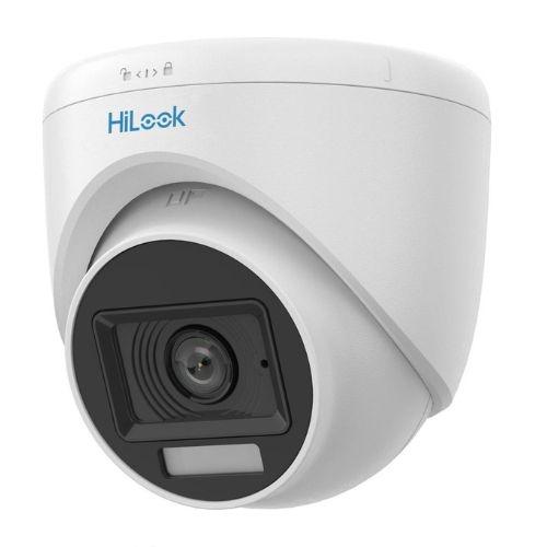 Camera Hikvision HiLook Turbo HD, ColorVu, 2MP, lentila 2.8mm, Ir 20m, Lumina Alba 20m, Microfon - THC-T129-LPS
