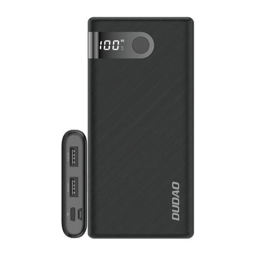 Acumulator extern Dudao, 10000mAh, 20W, 2xUSB ,1xUSB-C,1xMicroUSB, 2A, LED (Negru)