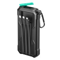 Acumulator extern Joyroom, Extreme, 10000mAh, 1xUSB, 1xUSB-C, Indicator baterie, Lanterna, Cablu Lightning, USB-C si MicroUSB incorporat (Negru)