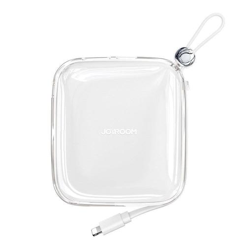 Acumulator extern Joyroom, Jelly Series, 10000mAh, 22.5W, 1xUSB, 1xUSB-C, Cablu Lightning incorporat (Alb)