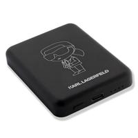 Acumulator extern wireless Karl Lagerfeld, 3000mAh, Magsafe, 1xUSB-C, Indicator baterie (Negru)