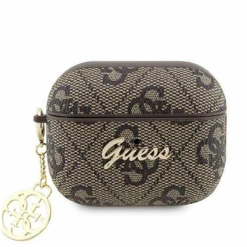 Husa de protectie Guess 4G Script Charms pentru AirPods Pro 2, Maro