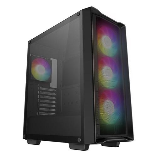 Carcasa Deepcool CC560 MESH V2, ventilatoare ARGB, Middle Tower, tempered glass (Negru)