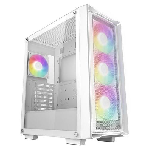 Carcasa Deepcool CC560 MESH V2, ventilatoare ARGB, Middle Tower, tempered glass (Alb)