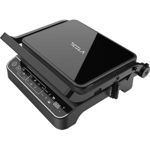 Gratar electric Tesla GR500BG, 2000 W, 10 programe, LED, Control digital, 30x23cm (Negru)