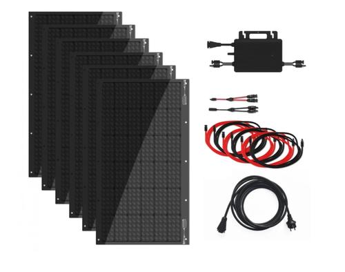 Kit panouri solare flexibile pentru balcon Technaxx TX-270, 600W, 1 x microintervor, Wi-Fi, On grid, uz rezidential (Negru)