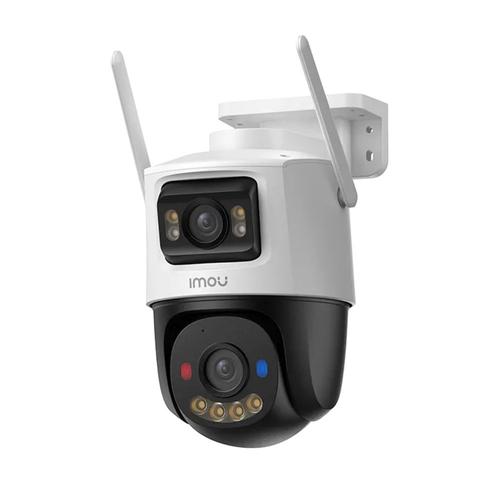 Camera supraveghere IP WiFi rotativa PT cu lentila duala Imou Cruiser Dual 2 Pro Aurora Active Deterrence IPC-S7XFP-8U0WED, 4 + 4 MP, 2 x 3.6 mm, IR/lumina alba 30 m, microfon si difuzor, lumina rosie-albastra de avertizare, slot card