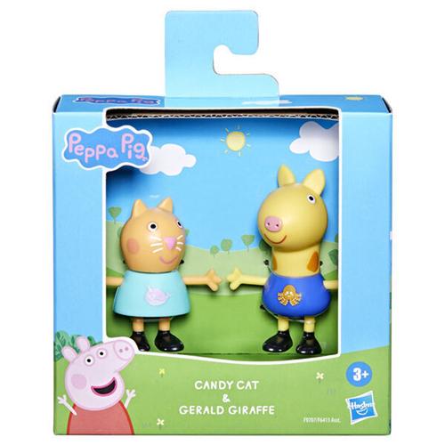 Set 2 figurine Hasbro Peppa Pig: Best Friends, Candy Cat si Gerald Giraffe, +3 ani, multicolor