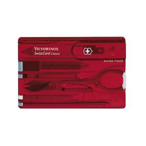 Card multifunctional Victorinox 0.7100.T Ruby, 10 functii, Foarfece, Pila de unghii, Surubelnita, Rigla, Penseta, Scobitoare, Pix presurizat (Rosu)