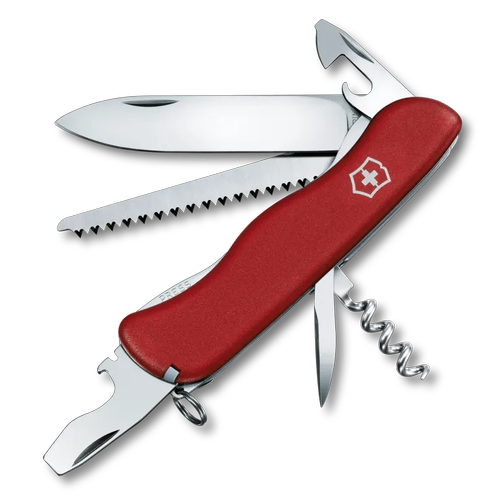 Briceag multifunctional Victorinox FORESTER, 12 functii, Ferastrau lemn (Rosu)