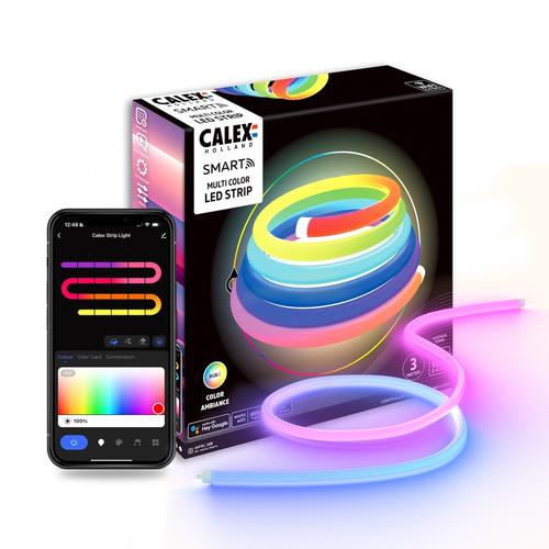 Banda LED Calex Smart Neon Tube 360°, 3m, RGBIC, 18W, 3M, IP44 (Multicolor)