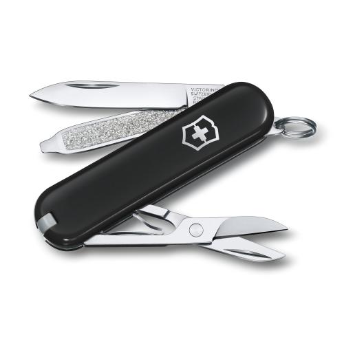 Briceag multifunctional Victorinox lass SD Swiss Army Knife 0.62 23.3 B1, Lama mica, foarfece, breloc, penseta, scobitoare, pila de unghii, surubelnita 2.5mm (Negru)