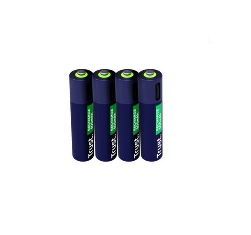 Baterii reincarcabile Trust TR-25671, AAA, USB-C, 4 bucati (Albastru)