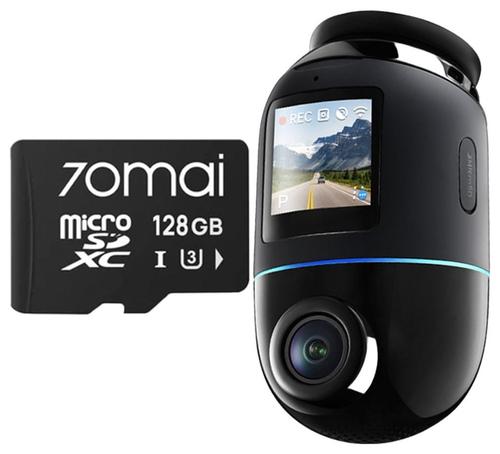 Camera video auto 70mai Omni X800 Dash Cam, 4K la 360⁰, Ecran IPS 1.4inch, Procesor Quad Core NT98530, Wi-Fi 6 + BLE, Control vocal + Card microSD 70mai 128GB (Negru)