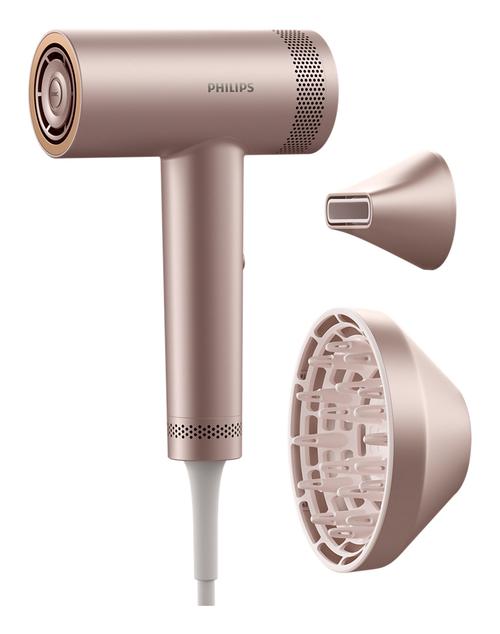 Uscator de par Philips BHD837/10, 1400 W, 110.000 rpm, 3 viteze, 7 niveluri temperatura (Roz)
