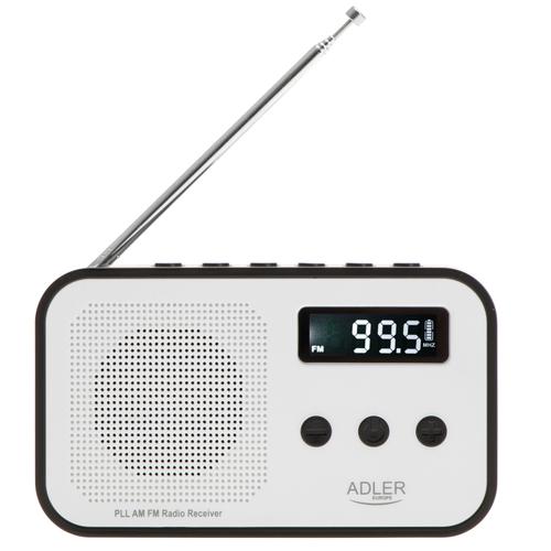 Radio Adler AD 1907, 40 statii, 0.6 W, Jack 3.5mm, 600 mAh (Alb)