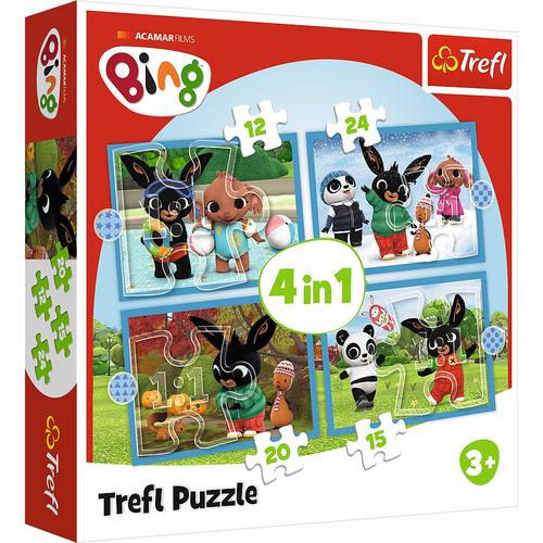 Trefl Puzzle 4 in 1 piese - Bing fericit