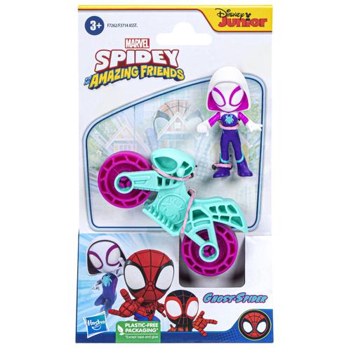 Set motocicleta si figurina Marvel Spidey and his Amazing Friends - Ghost Spider, 6 cm