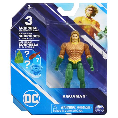 Figurina DC Comics - Aquaman, cu 3 accesorii surpriza, 10 cm Figurina DC Comics - Aquaman, cu 3 accesorii surpriza, 10 cm