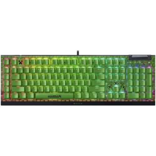 Tastatura mecanica gaming Razer BlackWidow V4 X Minecraft Edition (Green Switch), layout US, taste ABS, layout US, cu 6 butoane customizabile (Verde)