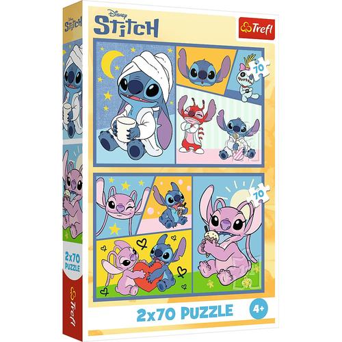 Puzzle pentru copii Trefl din 2 x 70 piese - Nu exista plictiseala cu Stitch