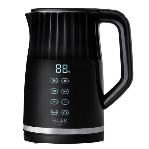 Fierbator de apa Adler AD 1350, 1.7 l, 1850-2200 W, Display tactil, Baza rotativa 360 (Negru)