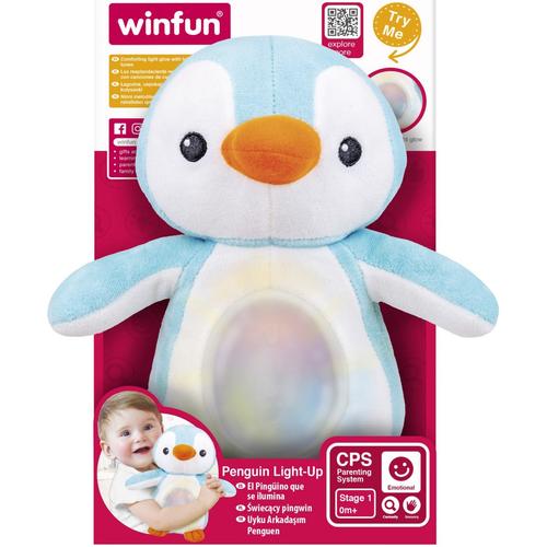 Jucarie Winfun - Pinguin albastru, cu lumini si sunete