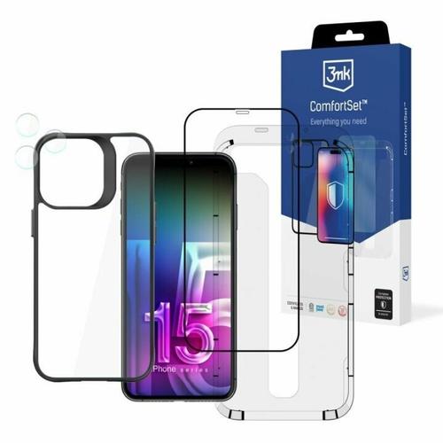 Set 4in1-Husa Armor Case+ Folie Tempered Glass 9H Folie camera Lens Protection Rama profesionala aplicat folie  pentru iPhone 15 Pro Max