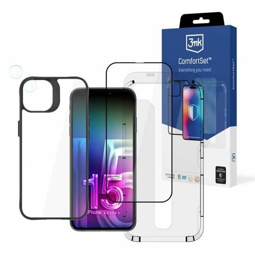 Set 4in1-Husa Armor Case+ Folie Tempered Glass 9H Folie camera Lens Protection Rama profesionala aplicat folie  pentru iPhone 15 Plus