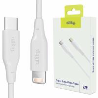 Cablu de date si incarcare Allity AUC-02, USB-C to Lightning, 27W, 2m, Alb