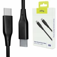 Cablu de date si incarcare Allity AUC-02, USB-C to USB-C, 60W, 1m, Negru
