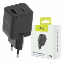 Incarcator Retea Allity ATC-01-20WAC, GaN PD QC 1x USB-Cm, 1x USB-A, 20W, Negru