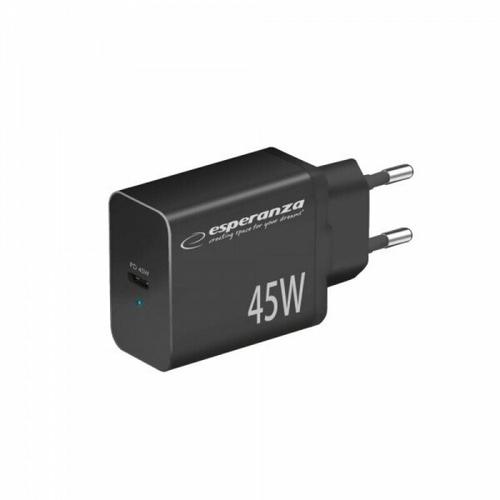 Incarcator de retea Esperanza QUICK POWER CHARGER, USB-C PD 45W, Negru