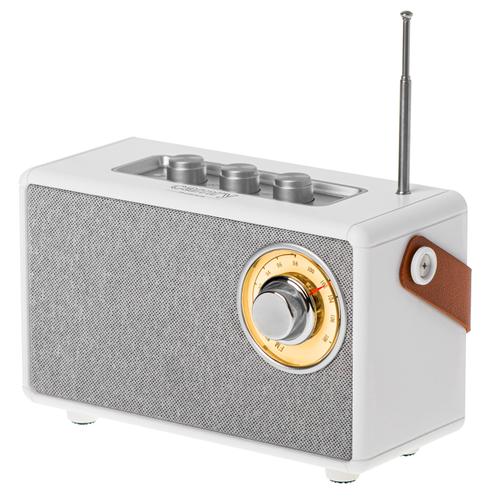Radio Camry CR 1902w, 5 W, Bluetooth, USB-C, Card TF, FM, Functie TWS (Alb)