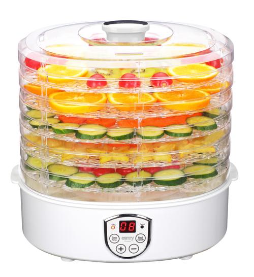 Deshidrator de alimente Camry CR 6659, 240 W, Afisaj LCD, 5 tavi, Temporizator 1-70 ore (Alb)