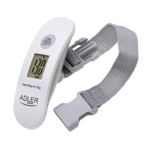 Cantar de bagaje Adler AD 8189, Max 40 kg/88 lbs, Functie Tara (Alb)