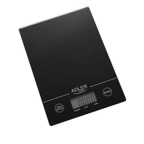 Cantar de bucatarie Adler AD 3138, 5 kg, Ecran mare LCD, Auto-zero, Oprire automata (Negru)