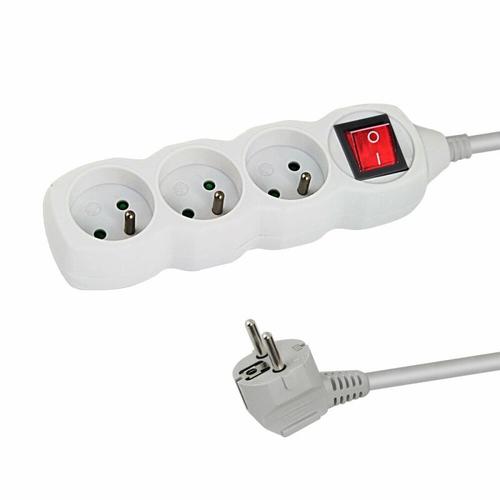Prelungitor Esperanza ELK210W, switch ON/OFF, 3 prize, 1.5m (Alb)
