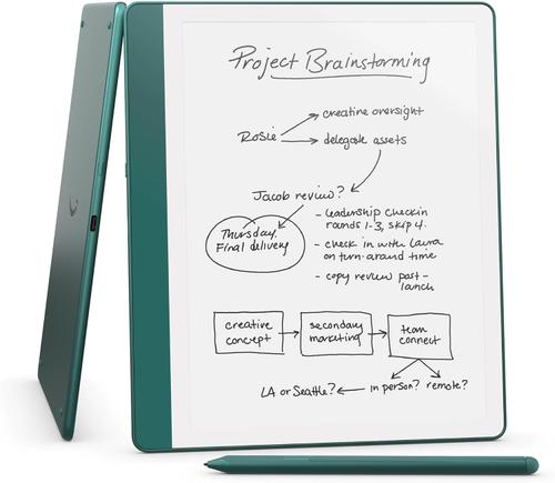 Tableta ePaper Amazon Kindle Scribe 2024, 64GB, Premium Pen, Display 10.2inch glare-free, 300 ppi, Wi-Fi, USB-C (Verde)