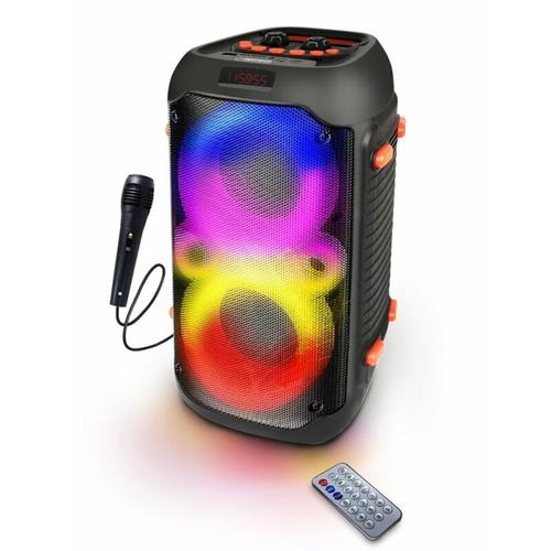 Boxa portabila FM Esperanza Karaoke EP156,microSD, Bluetooth, 2400mAh, RGB (Negru)