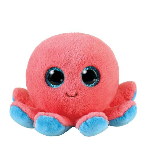 Jucarie de plus Ty Octopus Sheldon, 15 cm (Roz/Albastru)