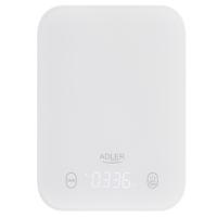 Cantar de bucatarie Adler AD 3181w, 10 kg, Precizie 1 g, Functie Tara, Afisaj LED, Unitati de masura kg, lb, g (Alb)