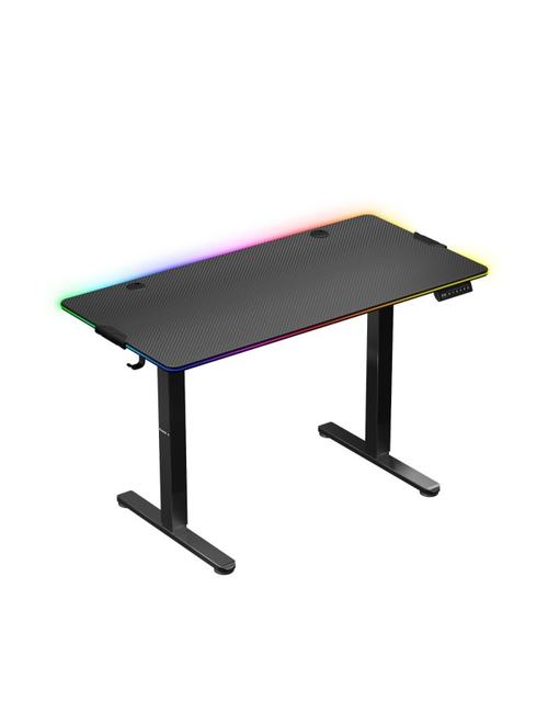 Birou gaming electric Huzaro Hero 8.2 RGB, Ecran LCD intuitiv, Suport casti, Inaltime ajustabila 72-118 cm (Negru)
